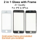 2in1 Front Glass With Cold Press Frame For iPhone 6S- White A+