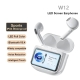 W12 White ENC Bluetooth 5.4 Wireless Headphones With Intelligent Display