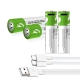 1.5V Type-C No.5 double A lithium ion USB Rechargeable AA Battery (4pcs/pack)