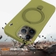 For iPhone 12 Pro Max Liquid Silicone MagSafe Magnetic Phone Case with Ring Holder(Willow Green)