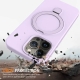 For iPhone 13 Pro Liquid Silicone MagSafe Magnetic Phone Case with Ring Holder(Lilac Purple)