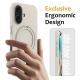 For iPhone 16 Plus Liquid Silicone MagSafe Magnetic Phone Case with Ring Holder(Antique White)