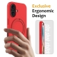 For iPhone 16 Plus Liquid Silicone MagSafe Magnetic Phone Case with Ring Holder(Red)