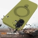 For iPhone 16 Plus Liquid Silicone MagSafe Magnetic Phone Case with Ring Holder(Willow Green)