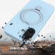 For iPhone 16 Liquid Silicone MagSafe Magnetic Phone Case with Ring Holder(Sky Blue)