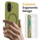 For iPhone 16 Liquid Silicone MagSafe Magnetic Phone Case with Ring Holder(Willow Green)